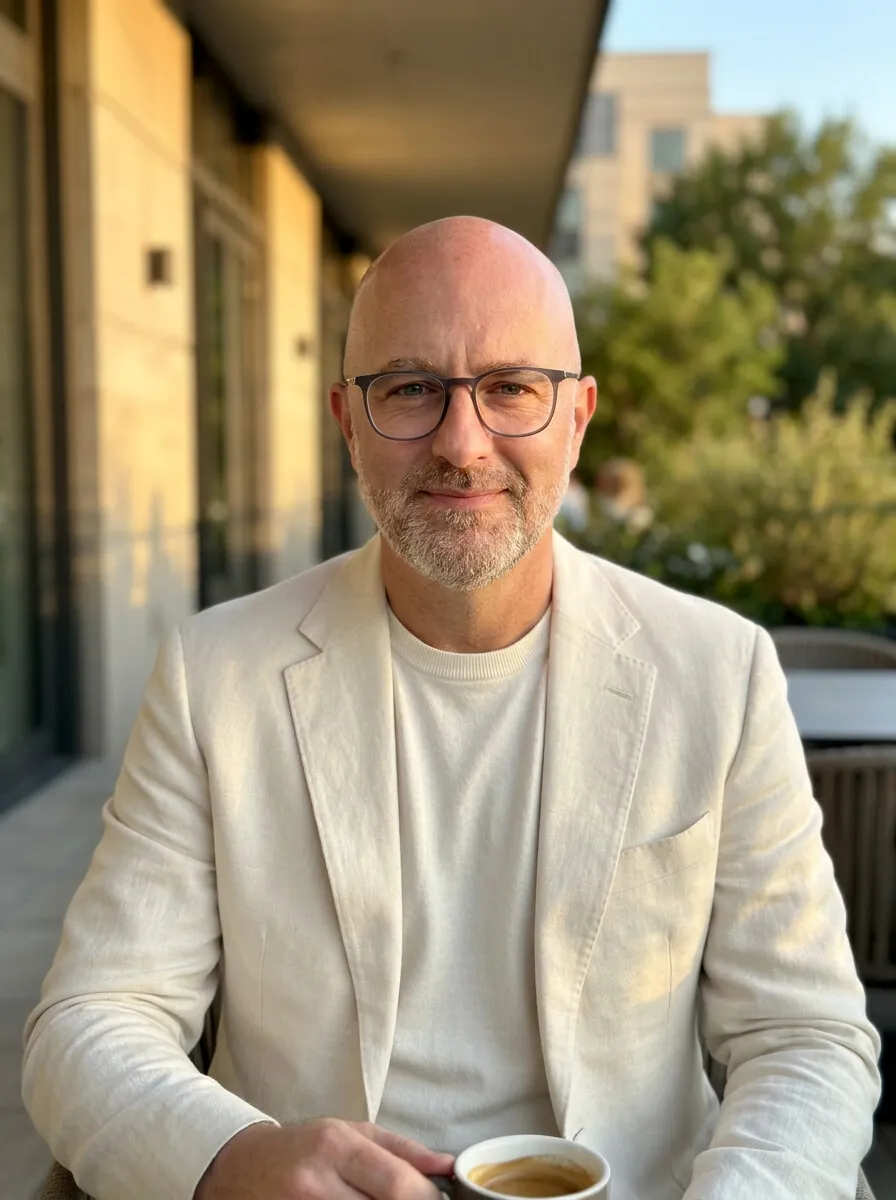 Shawn Yeager outside a client's office